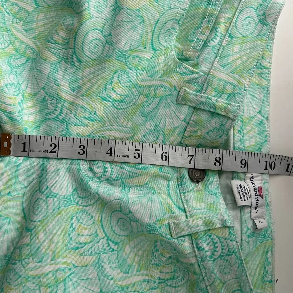 Vineyard Vines Green White Nantucket Seashell Jeans Size 2
